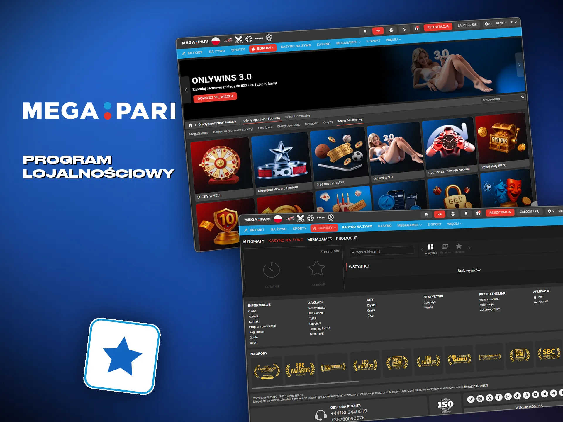 Punkty są widoczne na koncie Megapari i można je swobodnie wykorzystać